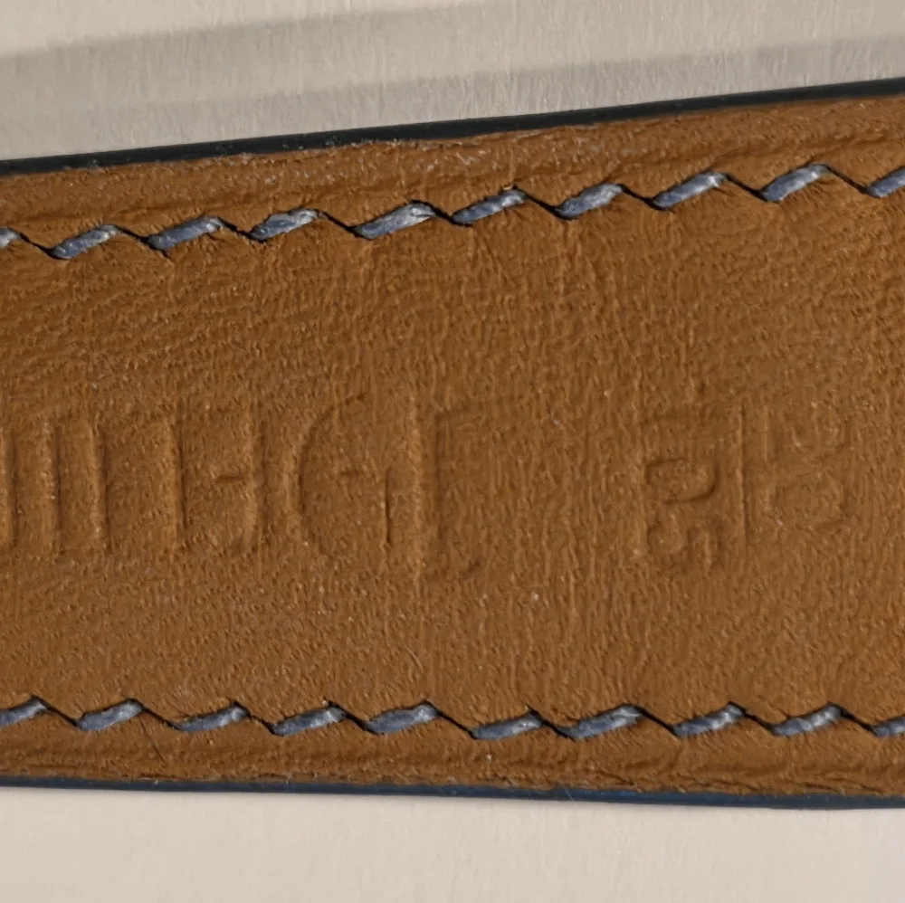 Blue Textured Leather Watch Band